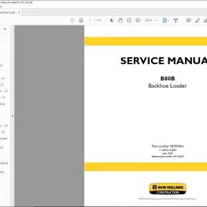 New Holland B80B Backhoe Loader Service Manual 90393964 - PDF DOWNLOAD