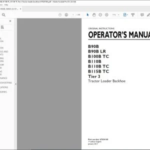 New Holland B90B B90B LR B100B TC B110B B110B TC B115B TC Tier 3 Tractor Loader Backhoe Operator's Manual 47826180 - PDF DOWNLOAD