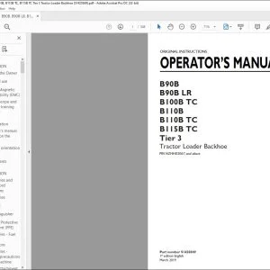 New Holland B90B B90B LR B100B TC B110B B110B TC B115B TC Tier 3 Tractor Loader Backhoe Operator's Manual 51420369 - PDF DOWNLOAD