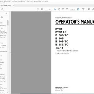 New Holland B90B B90B LR B100B TC B110B B110B TC B115B TC Tier 3 Tractor Loader Backhoe Operator's Manual 90453219 - PDF DOWNLOAD