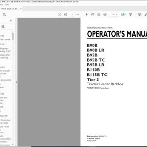 New Holland B90B B90B LR B95B B95B TC B95B LR B110B B115B TC Tier 3 Tractor Loader Backhoe Operator's Manual 51420379 - PDF DOWNLOAD