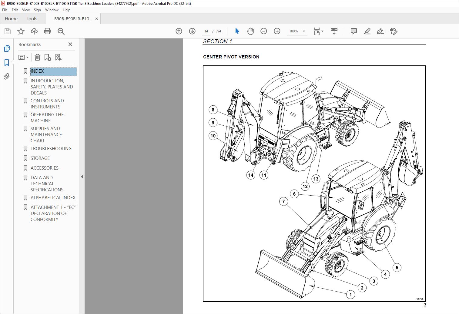 New Holland B90B B90BLR B100B B100BLR B110B B115B Backhoe Loaders ...