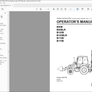 New Holland B90B B90BLR B100B B100BLR B110B B115B Backhoe Loaders Operator's Manual 84277762 - PDF DOWNLOAD