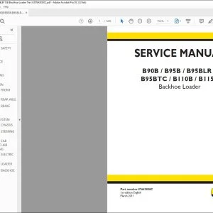 New Holland B90B B95B B95BLR B95BTC B110B B115B Backhoe Loader Service Manual 87643850C - PDF DOWNLOAD