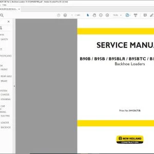 New Holland B90B B95B B95BLR B95BTC B110B B115B Backhoe Loaders Service Manual 84428670B - PDF DOWNLOAD