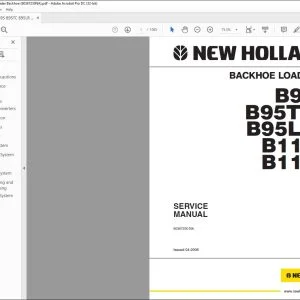 New Holland B95 B95TC B95LR B110 B115 Backhoe Loader Service Manual 60367230 - PDF DOWNLOAD
