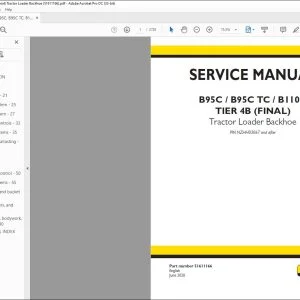 New Holland B95C B95C TC B110C TIER 4B (FINAL) Tractor Loader Backhoe Service Manual 51611166 - PDF DOWNLOAD