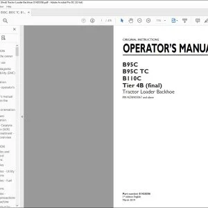 New Holland B95C B95C TC B110C Tier 4B (final) Tractor Loader Backhoe Operator's Manual 51420356 - PDF DOWNLOAD
