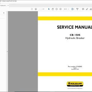 New Holland CB 150S Hydraulic Breaker Service Manual 51562843 - PDF DOWNLOAD