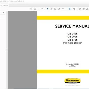 New Holland CB 240S CB 290S CB 370S Hydraulic Breaker Service Manual 51562844 - PDF DOWNLOAD