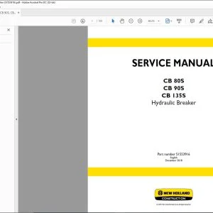 New Holland CB 80S CB 90S CB 135S Hydraulic Breaker Service Manual 51553916 - PDF DOWNLOAD