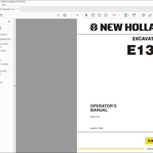 New Holland E130 Excavator Operator's Manual 6-82411 - PDF DOWNLOAD