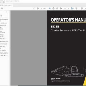 New Holland E135B Crawler Excavator ROPS Tier III Operator's Manual 84268535 - PDF DOWNLOAD