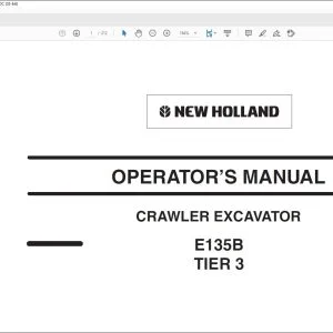 New Holland E135B Tier 3 Crawler Excavator Operator's Manual 87722056 - PDF DOWNLOAD