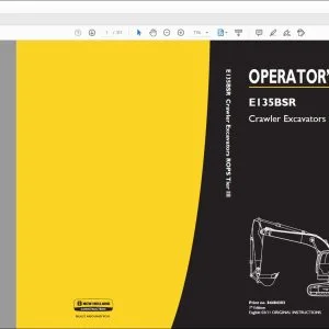 New Holland E135BSR Crawler Excavators ROPS Tier III OPERATOR’S MANUAL 84484303 - PDF DOWNLOAD