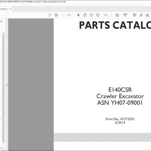 New Holland E140CSR Crawler Excavator Parts Catalog Manual 47373593 - PDF DOWNLOAD