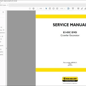 New Holland E145C EVO Crawler Excavator Service Manual 48034213 - PDF DOWNLOAD