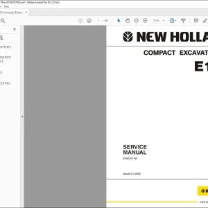 New Holland E15 Hydraulic Excavator Shop Manual 87360157 - PDF DOWNLOAD