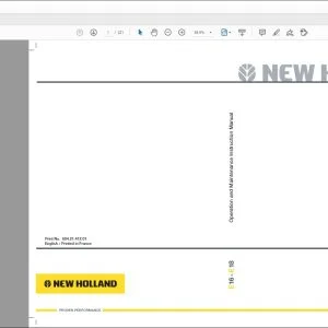 New Holland E16 E18 Operation & Maintenance Instruction Manual 6042141201 - PDF DOWNLOAD