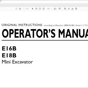 New Holland E16B E18B Mini Excavator Operator's Manual 47883508 - PDF DOWNLOAD
