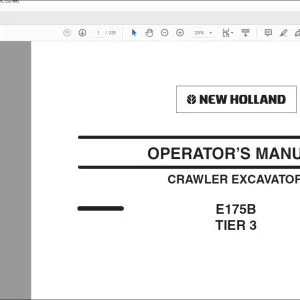 New Holland E175B Tier 3 Crawler Excavator Operator's Manual 87612172 - PDF DOWNLOAD