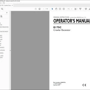 New Holland E175C Crawler Excavator Operator's Manual 84560754 - PDF DOWNLOAD