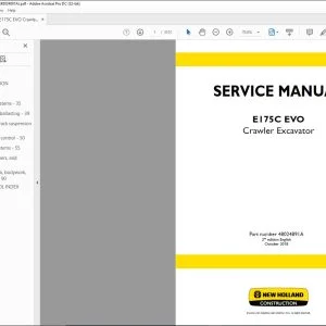New Holland E175C EVO Crawler Excavator Service Manual 48024891A - PDF DOWNLOAD