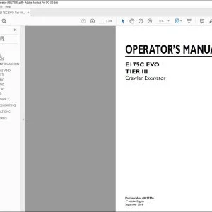 New Holland E175C EVO TIER III Crawler Excavator Operator's Manual 48027506 - PDF DOWNLOAD