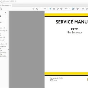 New Holland E17C Mini Excavator SERVICE MANUAL 51679678 - PDF DOWNLOAD