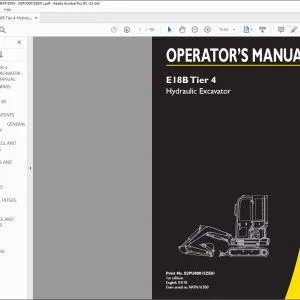 New Holland E18B Tier 4 Hydraulic Excavator Operator's Manual S2PU00015ZE01 - PDF DOWNLOAD