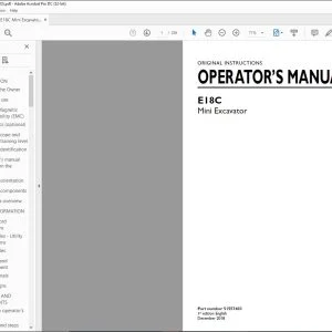New Holland E18C Mini Excavator Operator's Manual 51557403 - PDF DOWNLOAD