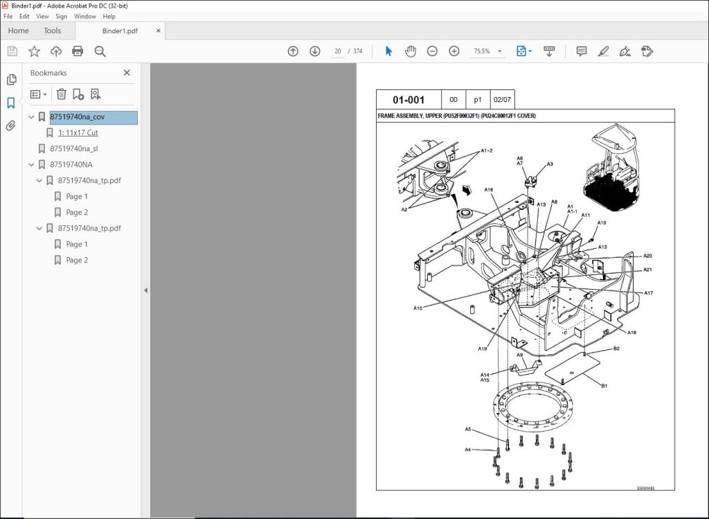 New Holland E18SR Compact Crawler Excavator Parts Catalog Manual ...