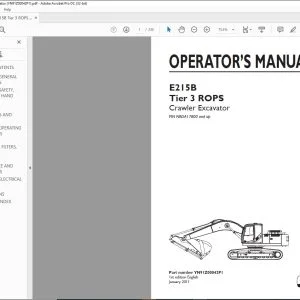 New Holland E215B Tier 3 ROPS Crawler Excavator Operator's Manual YN91Z00042P1 - PDF DOWNLOAD