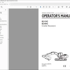 New Holland E215C E245C Crawler Excavators Operator's Manual 84553751 - PDF DOWNLOAD