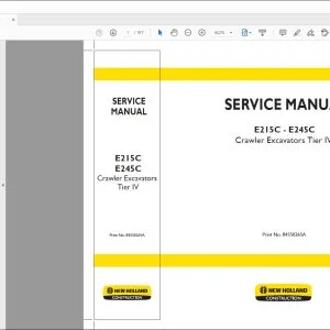 New Holland E215C - E245C Crawler Excavators Tier IV SERVICE MANUAL 84550265A - PDF DOWNLOAD