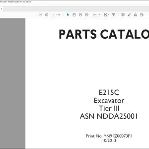 New Holland E215C Excavator Tier III Parts Catalog Manual YN91Z00073F1 - PDF DOWNLOAD