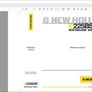 New Holland E225BSR Excavators Workshop manual 87709239A - PDF DOWNLOAD
