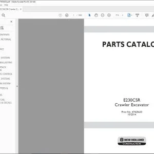 New Holland E230CSR Crawler Excavator PARTS CATALOG Manual 47425633 - PDF DOWNLOAD