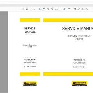 New Holland E265B Crawler Excavators Service Manual 87495895A - PDF DOWNLOAD