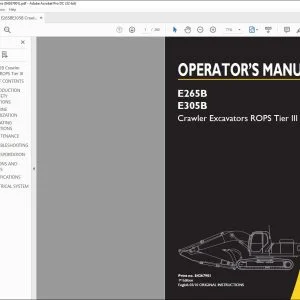 New Holland E265B E305B Crawler Excavators ROPS Tier III Operator's Manual 84267901 - PDF DOWNLOAD