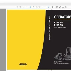 New Holland E26B SR E29B SR Mini Excavators Operator's Manual 84372054 - PDF DOWNLOAD