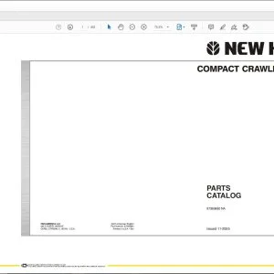 New Holland E27 Compact Crawler Excavator Parts Catalog Manual 87360682 - PDF DOWNLOAD