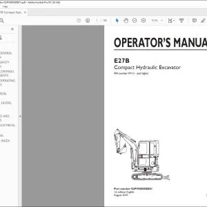 New Holland E27B Compact Hydraulic Excavator Operator's Manual S2PV00038ZE01 - PDF DOWNLOAD