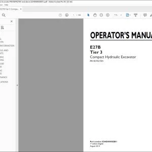 New Holland E27B Tier 3 Compact Hydraulic Excavator Operator's Manual S2HD00005ZE01 - PDF DOWNLOAD
