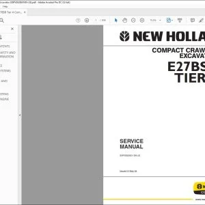 New Holland E27BSR TIER 4 COMPACT CRAWLER EXCAVATOR SERVICE MANUAL S5PV0020E01 EN-US - PDF DOWNLOAD