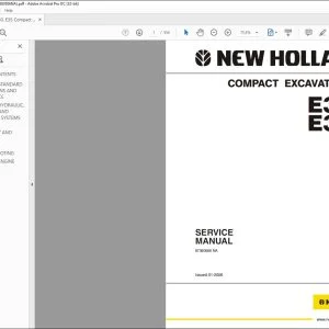 New Holland E30 E35 EXCAVATOR SERVICE MANUAL 87360586NA - PDF DOWNLOAD