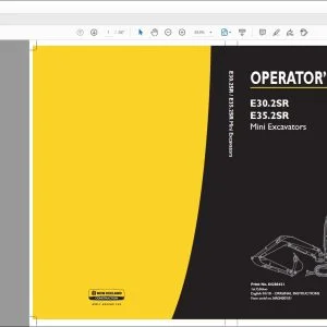 New Holland E30.2SR E35.2SR Mini Excavators Operator's Manual 84288431 - PDF DOWNLOAD