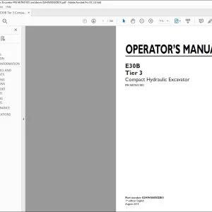 New Holland E30B Tier 3 Compact Hydraulic Excavator Operator's Manual S2HW00050ZE01 - PDF DOWNLOAD