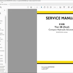 New Holland E30B Tier 4B (final) Compact Hydraulic Excavator SERVICE MANUAL S5HW0039E01 - PDF DOWNLOAD