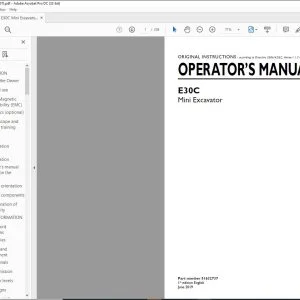 New Holland E30C Mini Excavator Operator's Manual 51632737 - PDF DOWNLOAD
